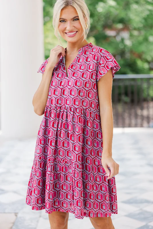 Briton Court: Walk On Red Boot Print Dress