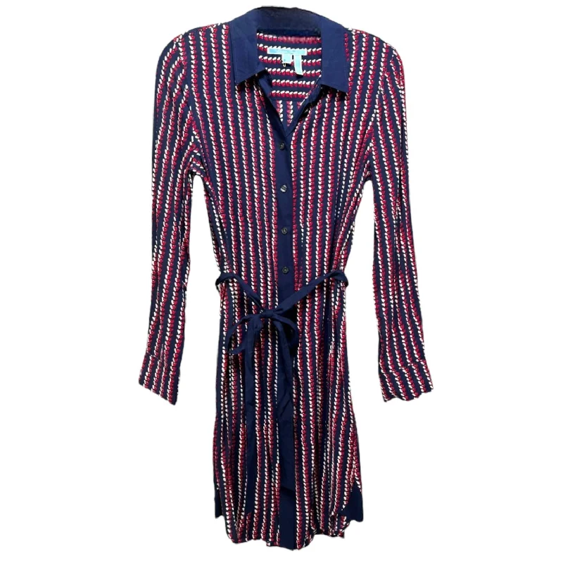 Heart Stripe Shirt Dress By Draper James In Nassau Navy, Size: 6