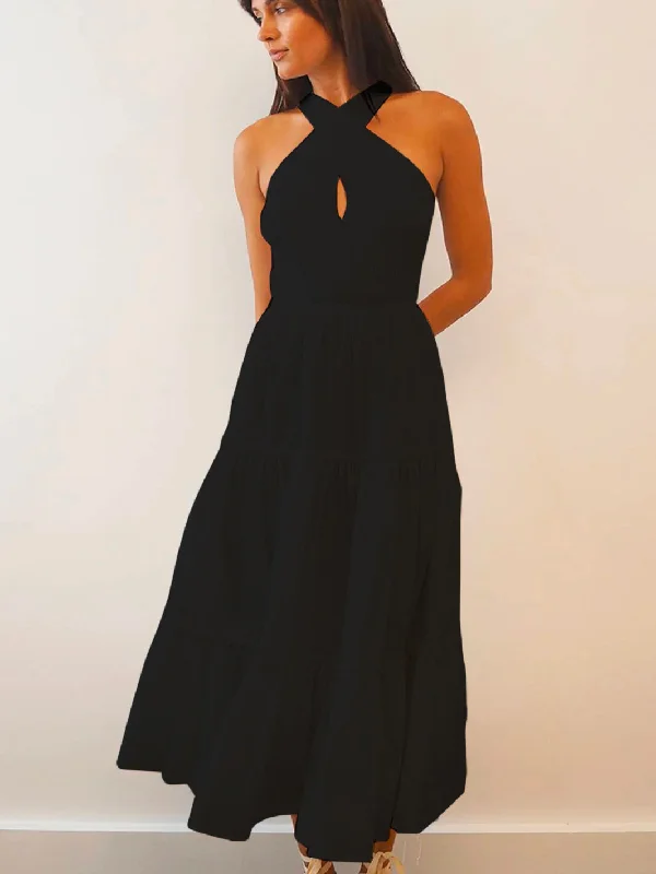 Sage Tiered Dress - Black