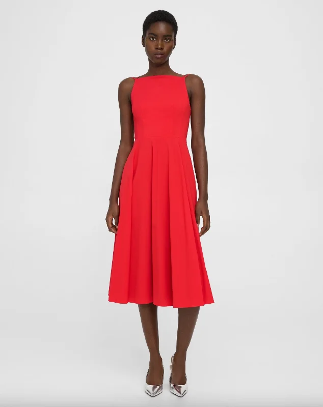 Square Neck Dress in Good Cotton - Grenadine