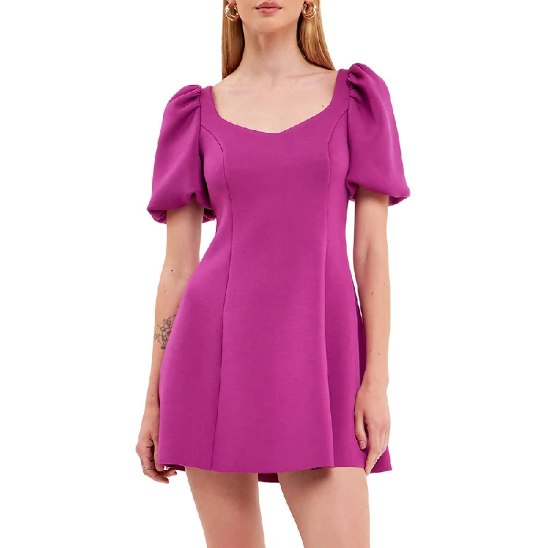 Puff Slv Mini Dress