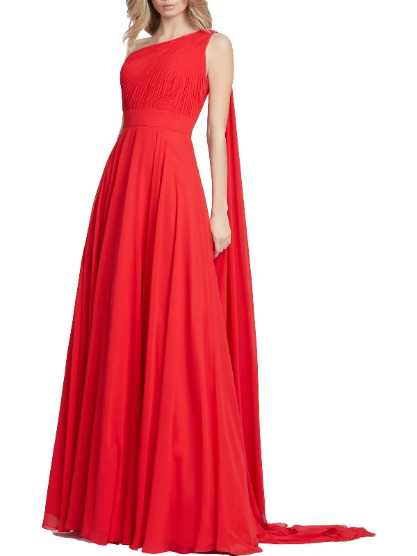 Womens One Shoulder Maxi Evening Dress