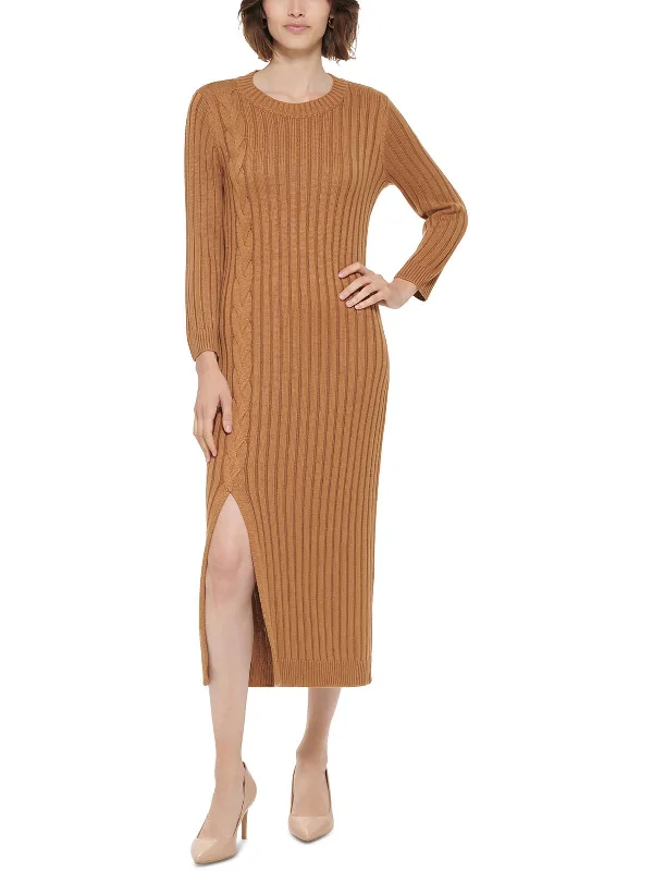 Womens Slit Maxi Sweaterdress