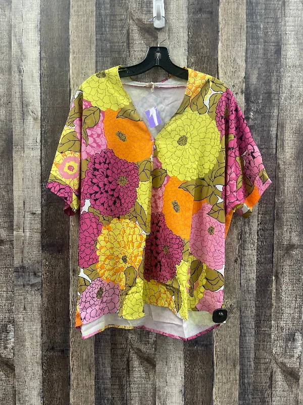 Top Short Sleeve By Jodifl In Floral Print, Size: L