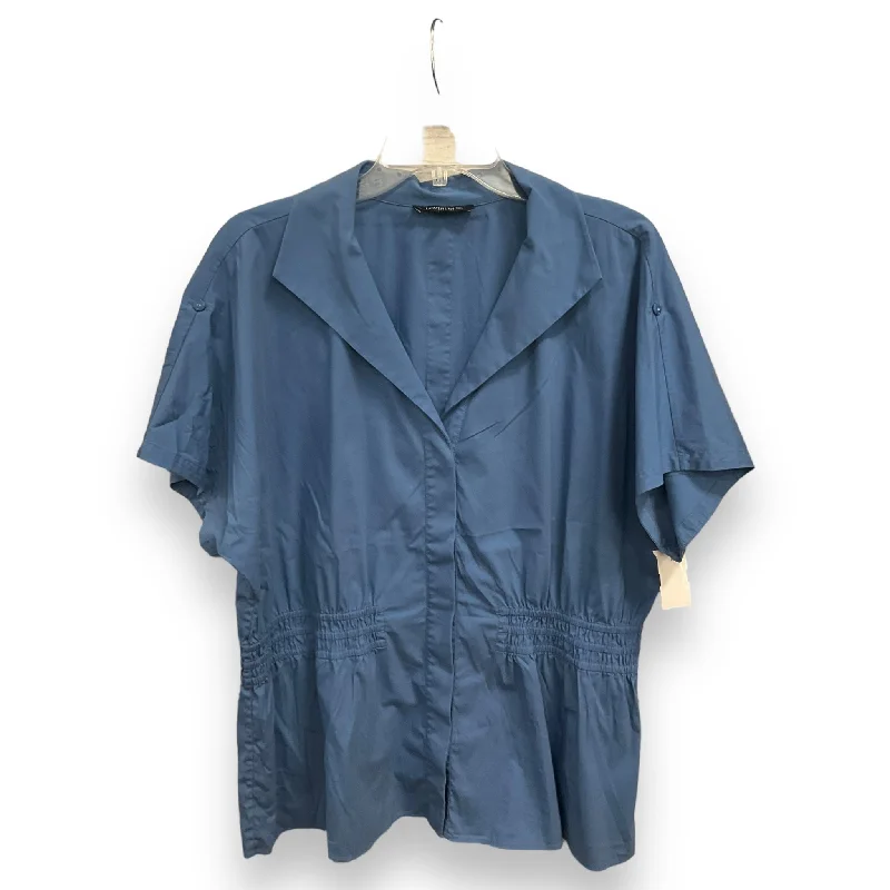 Top Short Sleeve By Lafayette 148 In Blue, Size: Xl