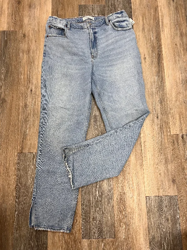 JEANS STRAIGHT ABERCROMBIE AND FITCH in BLUE DENIM, Size: 16/33