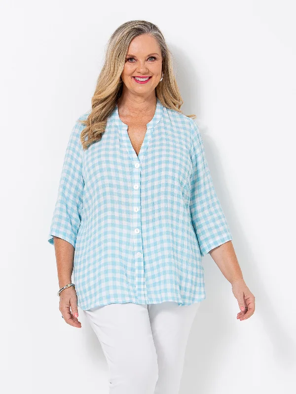 Aqua Gingham Shirt