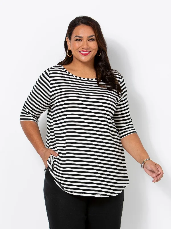 Black White Stripe Tee