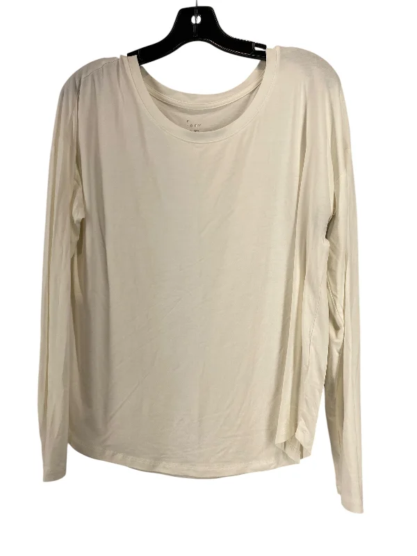 Top Long Sleeve Basic By A New Day In Cream, Size: M