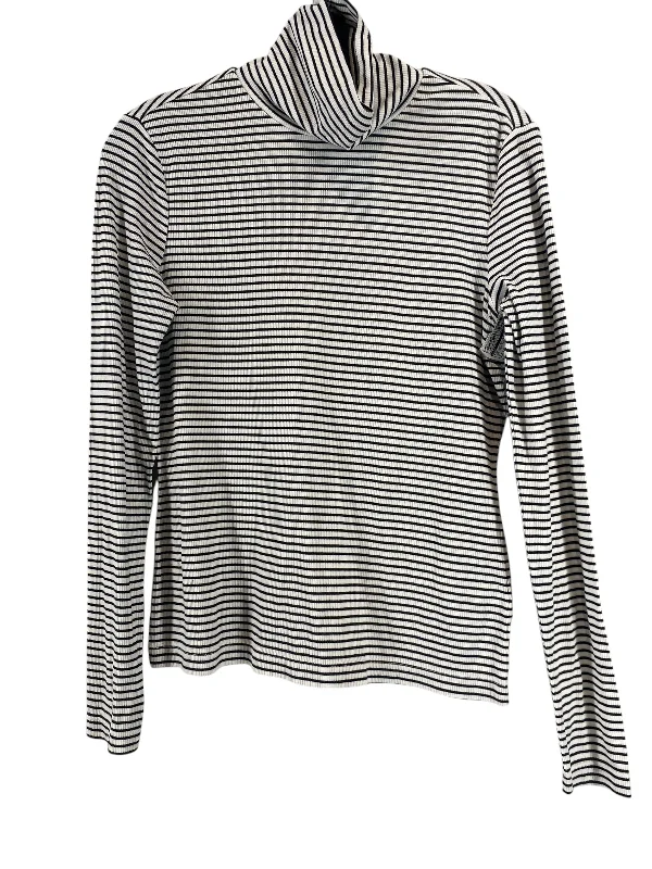 Top Long Sleeve Basic By H&m In Striped Pattern, Size: M