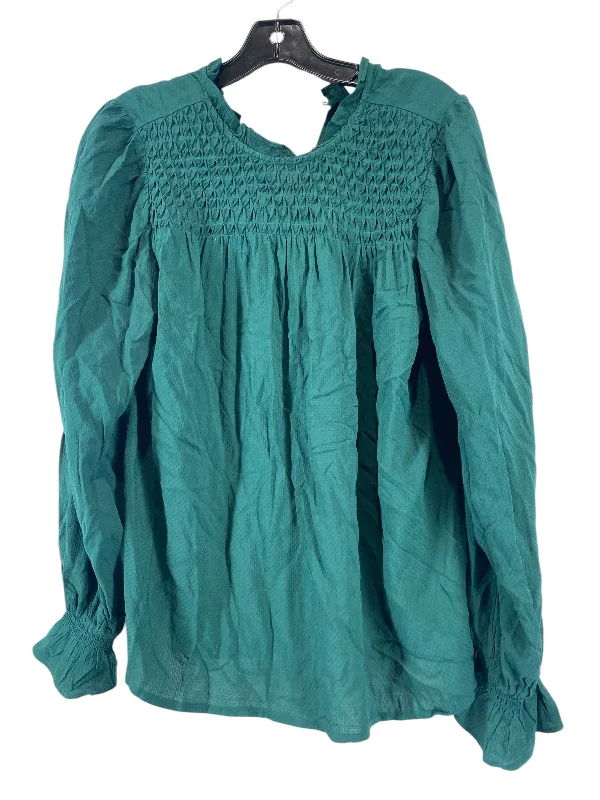 Top Long Sleeve By A New Day In Green, Size: M