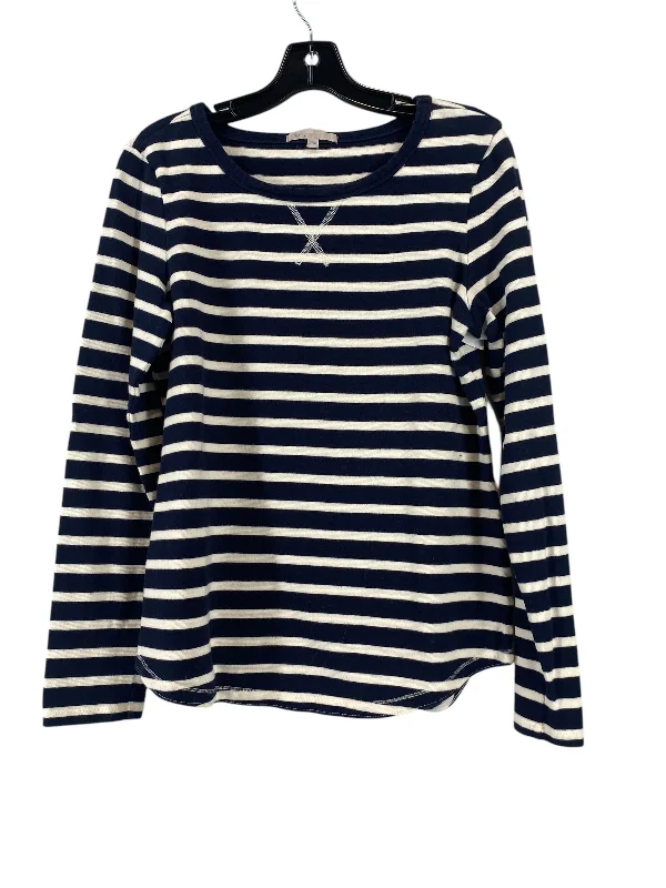 Top Long Sleeve By Gap In Blue & White, Size: M