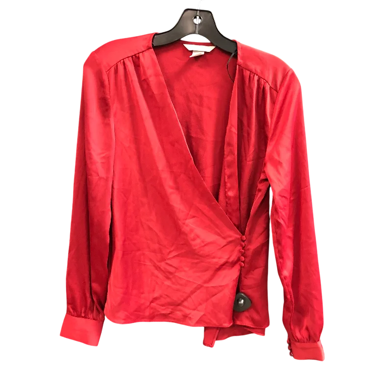 Top Long Sleeve By H&m In Red, Size: 2