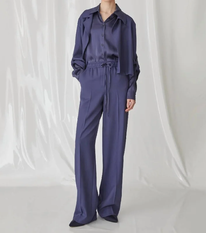 Drawstring Trousers In Blue