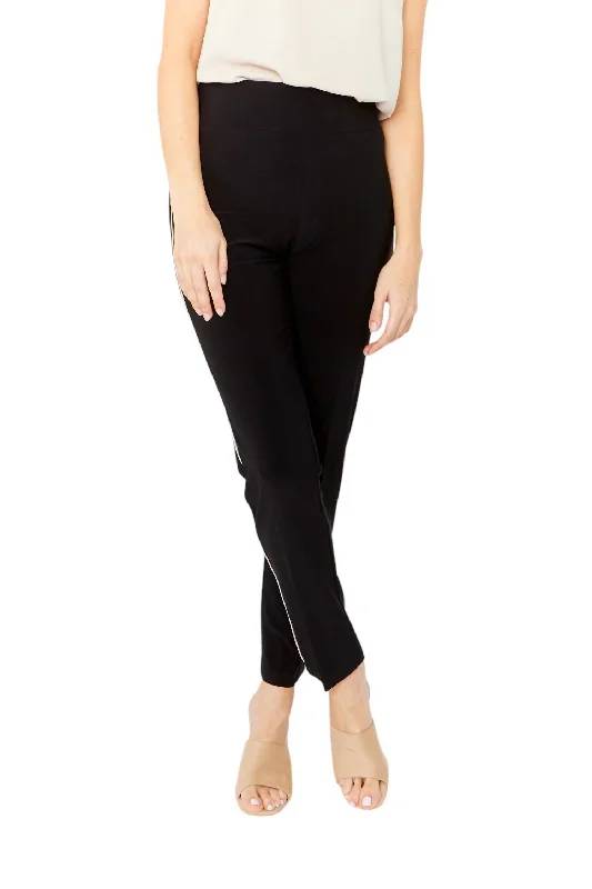 High-Waisted Casual Pants In Black /beige