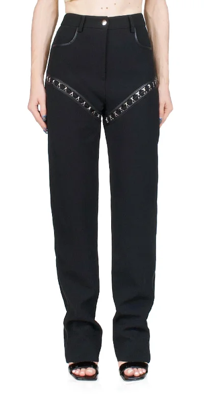 Hook Straight Leg Trousers In Black