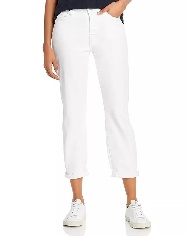 Josefina High Rise Ankle Boyfriend Jeans In White