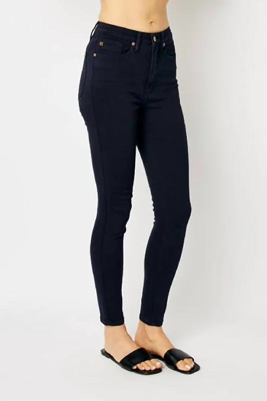 Midnight Navy Blue Jeans Tummy Control