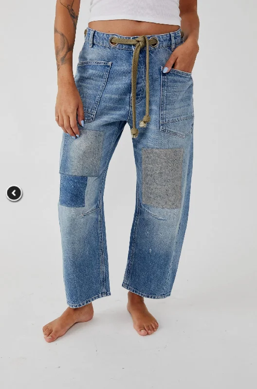 Moxie Low Slung Jeans In Truest Blue