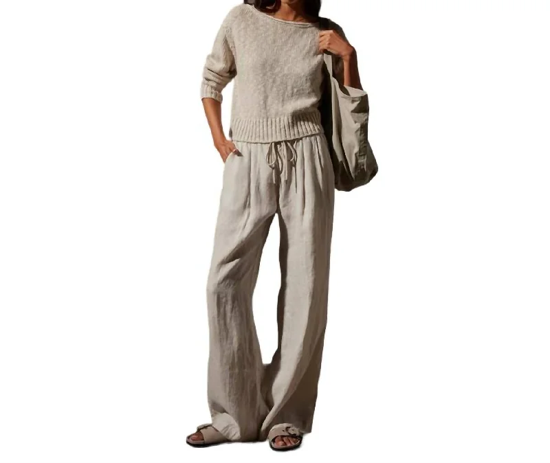 Relaxed Linen Pant In Salt Pigment