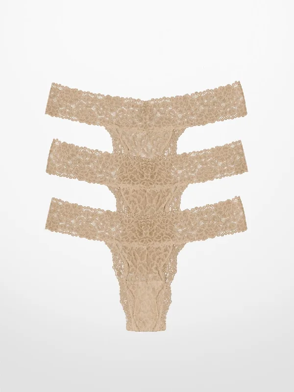 3-Pack Luxe-Stretch Lace Thong