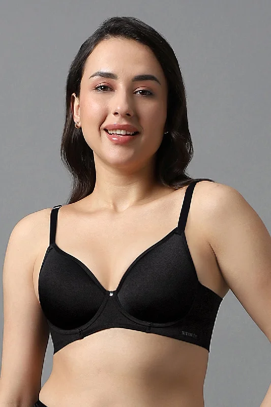 Airy Padded Wired Bra - Black