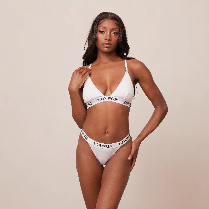 Bamboo Triangle Bra  - All White