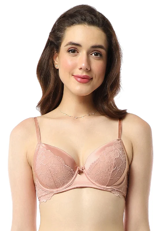 Eternal Bliss Padded Wired Demi Bra - Mellow Rose