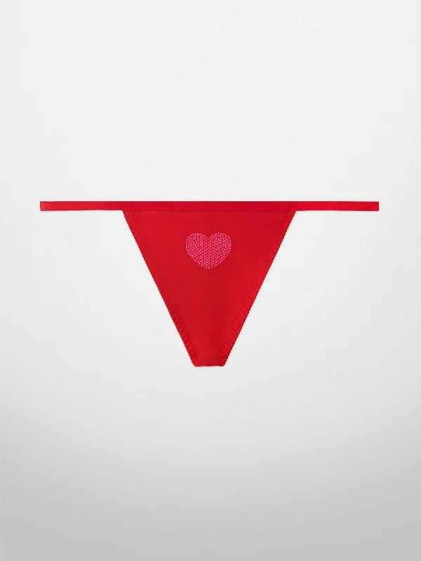 Heart Red V-String Panty