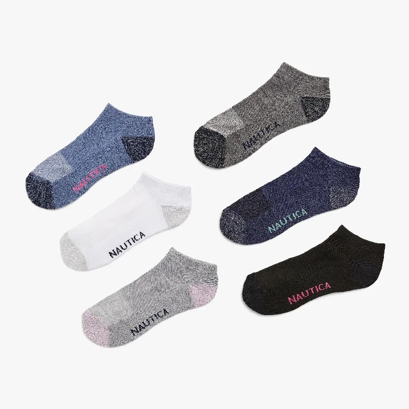 Nautica Womens Athletic Low Cut Socks, 6-Pack