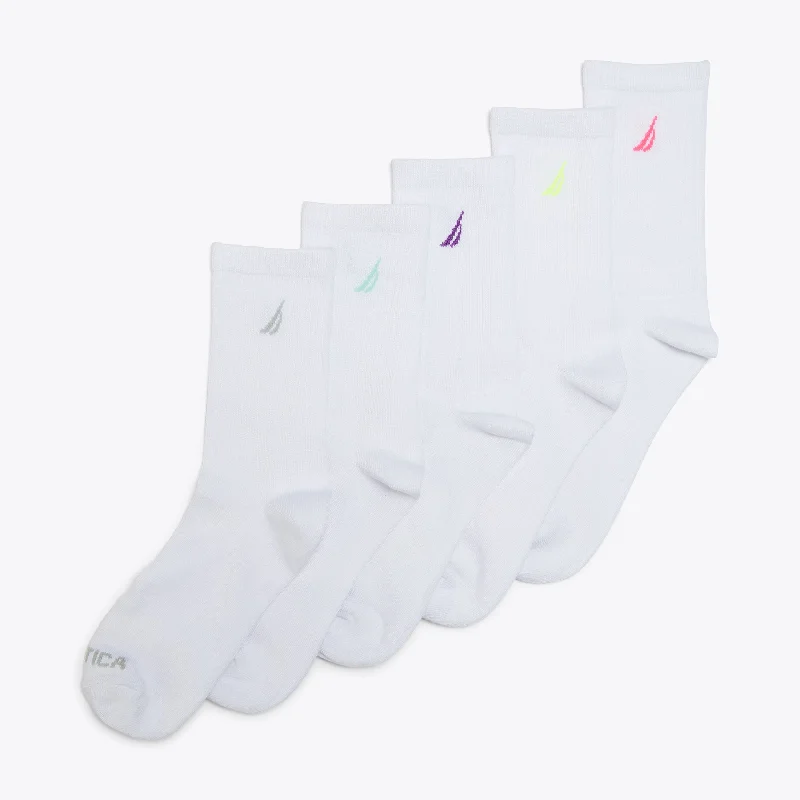 Nautica Womens Crew Socks, 5-Pack