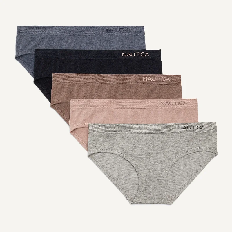 Nautica Womens Seamless Hipster Brief, 5-Pack