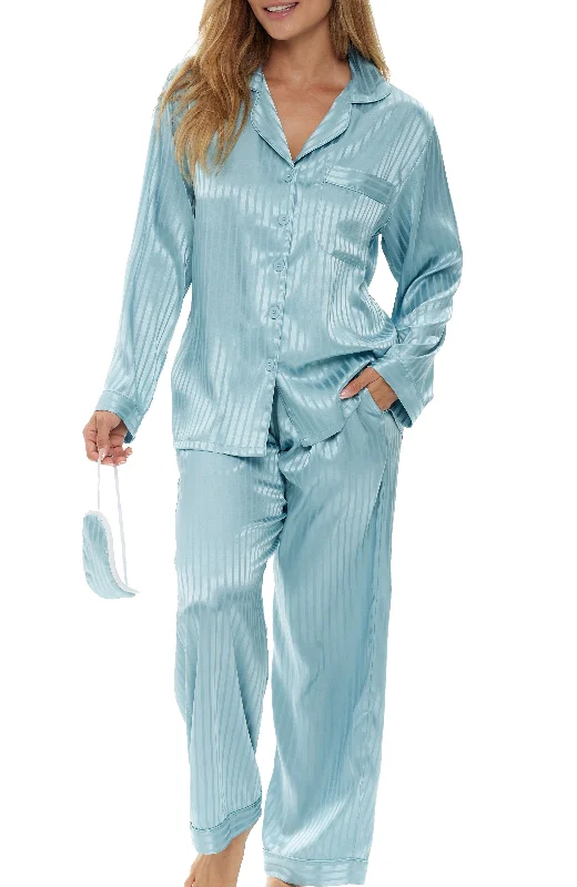 Dusty Blue Chiffon Stripe