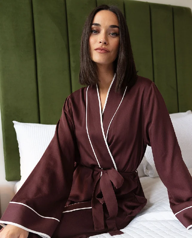 Battersea Chocolate Long Dressing Gown