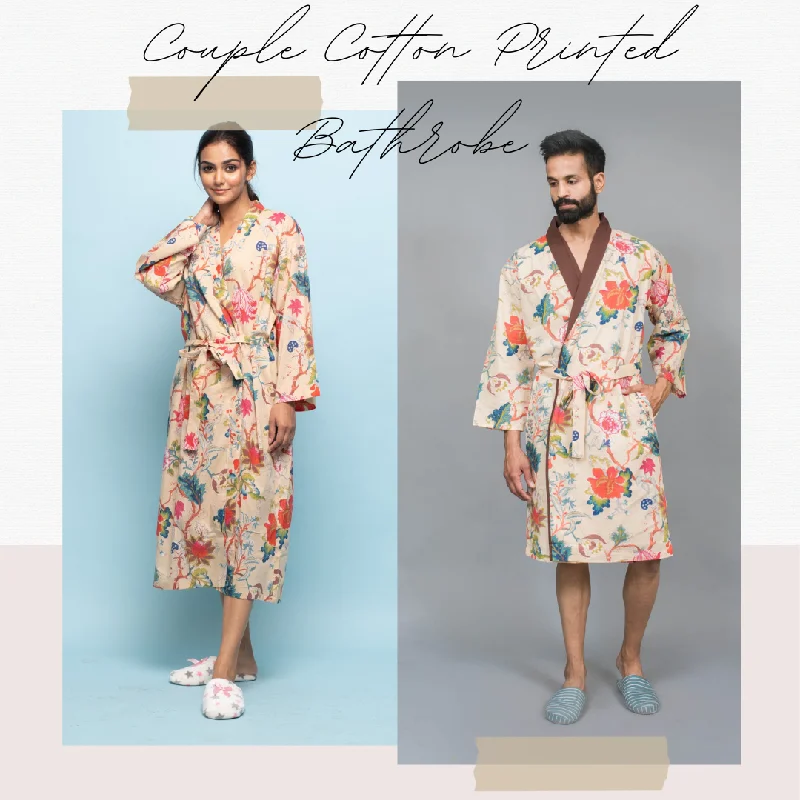 Couple Multi-colour Pure Cotton kimono robe