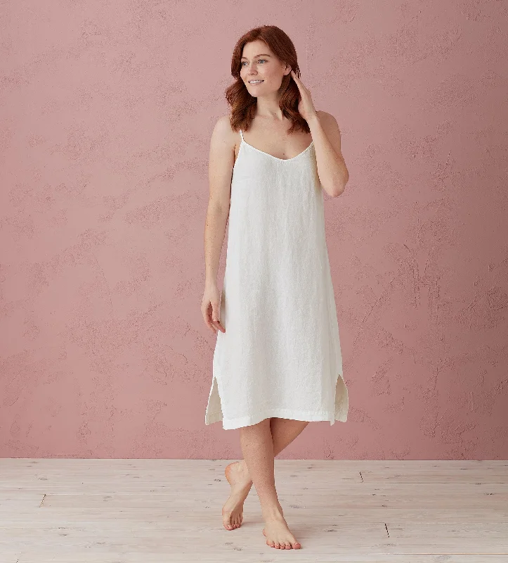 Cream Alice 100% Linen Cami Nightie