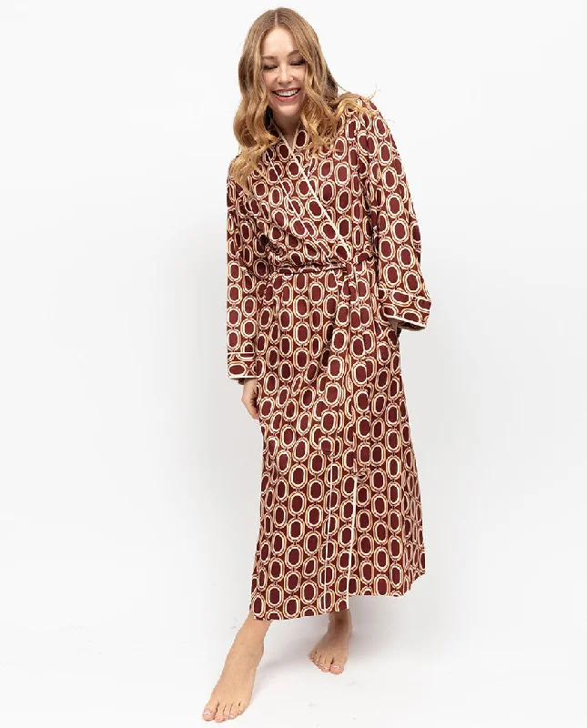 Fitzrovia Chain Print Long Dressing Gown