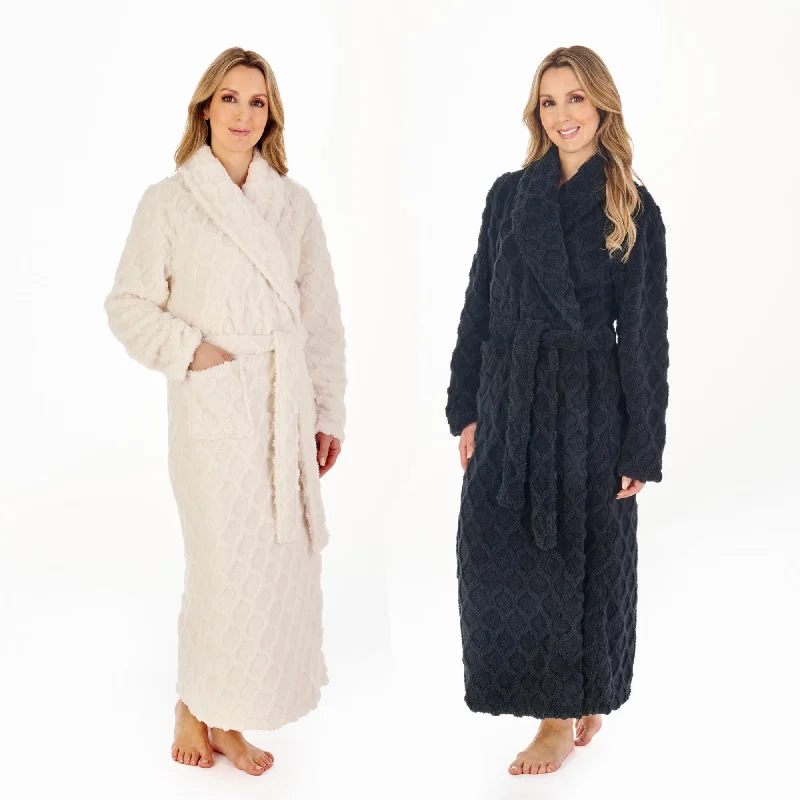 Slenderella Luxury Honeycomb Textured Long Length Dressing Gown 51"