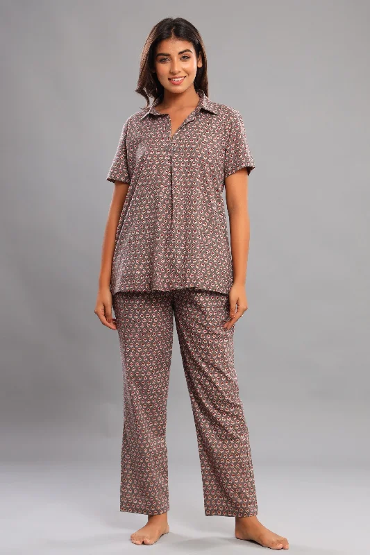 Johnny Collar Pajama Set