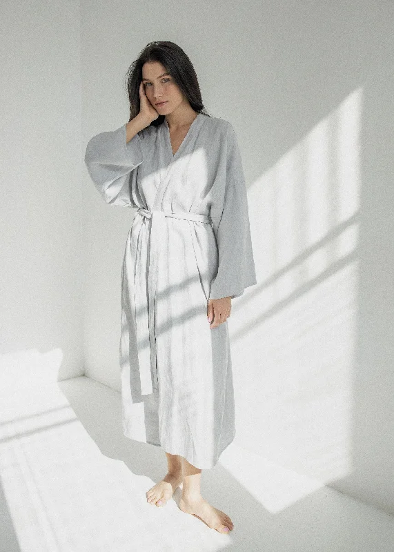 LINEN ROBE///GRAY