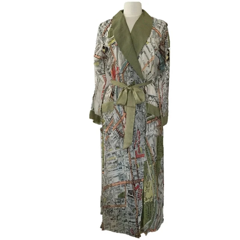 Dressing Gown with London Map Design