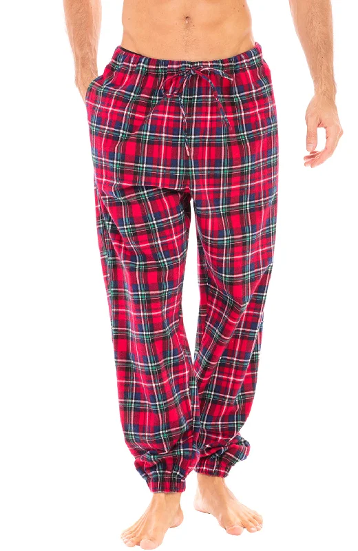 Men's Cotton Flannel Pajama Pants, Winter Joggers