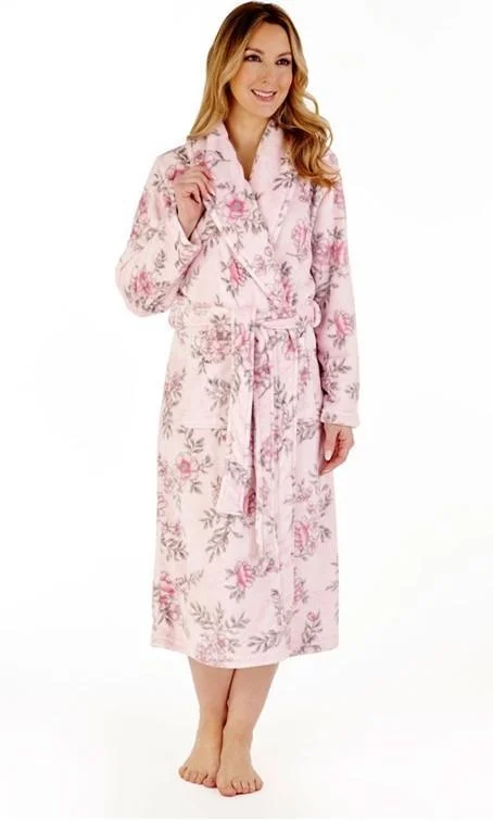 Slenderella pink fleece dressing gown