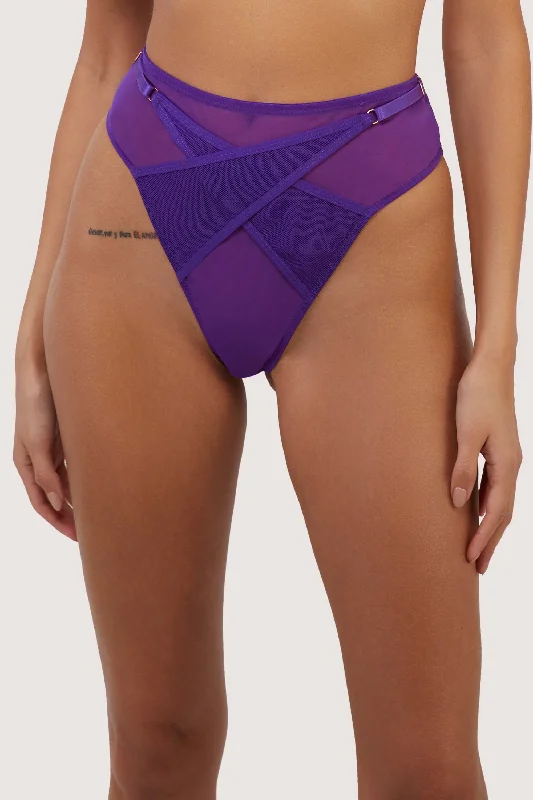 Eddie Purple Crossover Thong