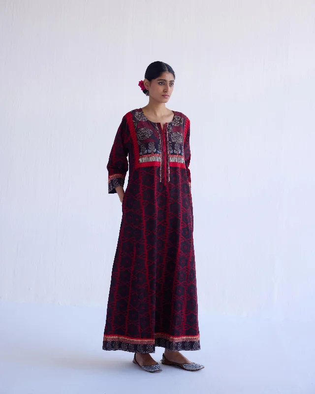 Rang Caftan Black Red