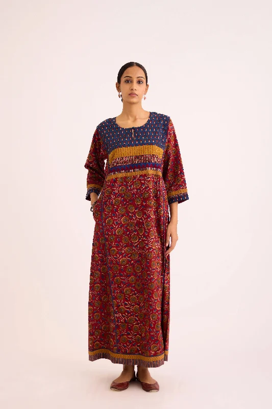 Rozana Caftan Red Blue