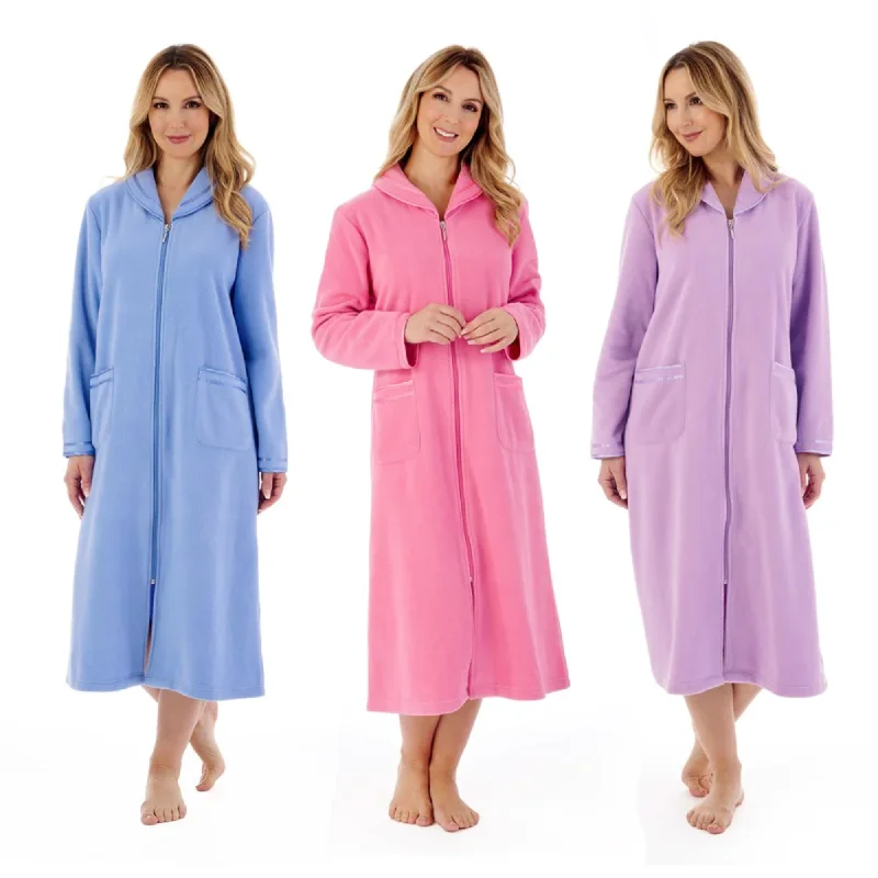 Slenderella Polar Fleece Full Zip Dressing Gown 46"