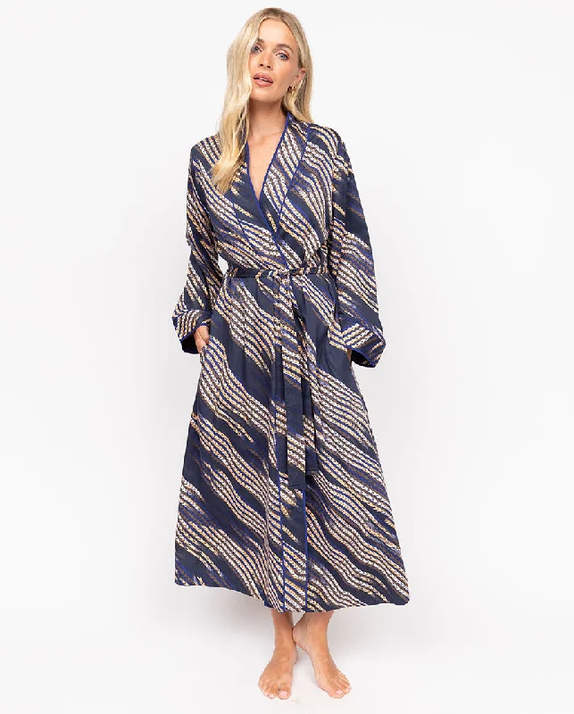 Southwark Rope Print Long Dressing Gown