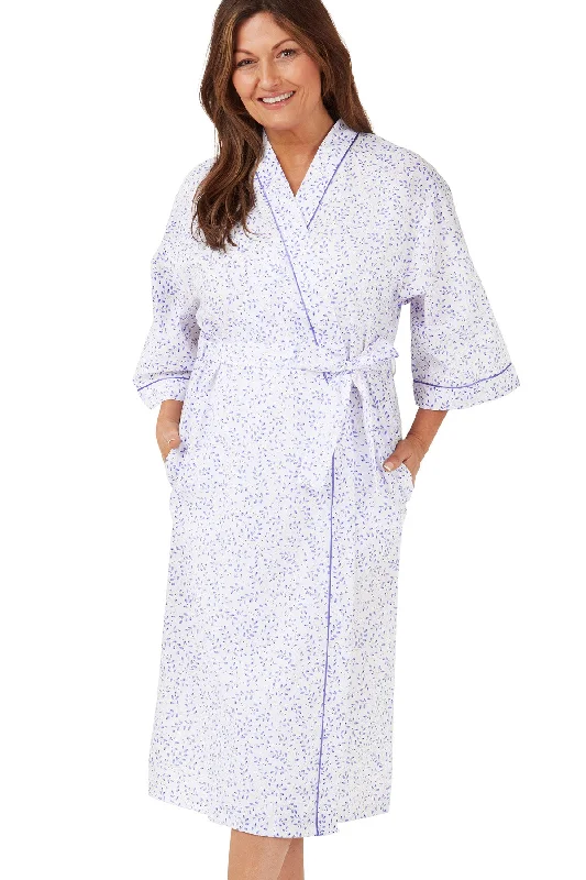 Swirl Leaf Print Easy-Care Kimono Wrap