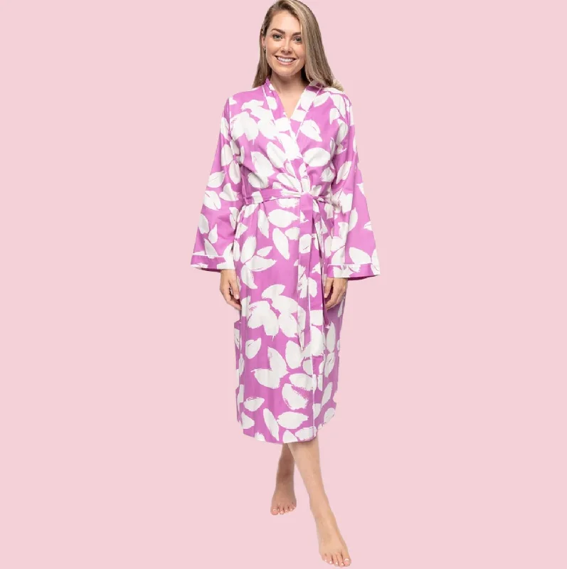 Viola Petal Print Long Dressing Gown